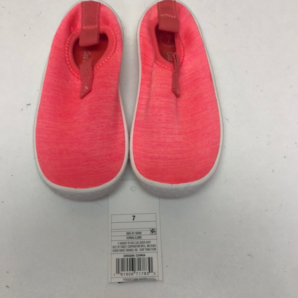 Cat & Jack baby girls shoes Coral/Lake 7 (13B8)
